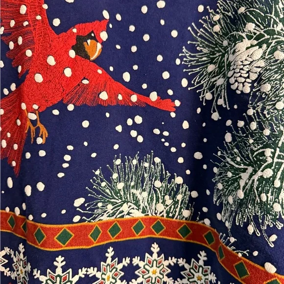 Vintage winter snowy cardinal sweatshirt - Picture 3 of 4